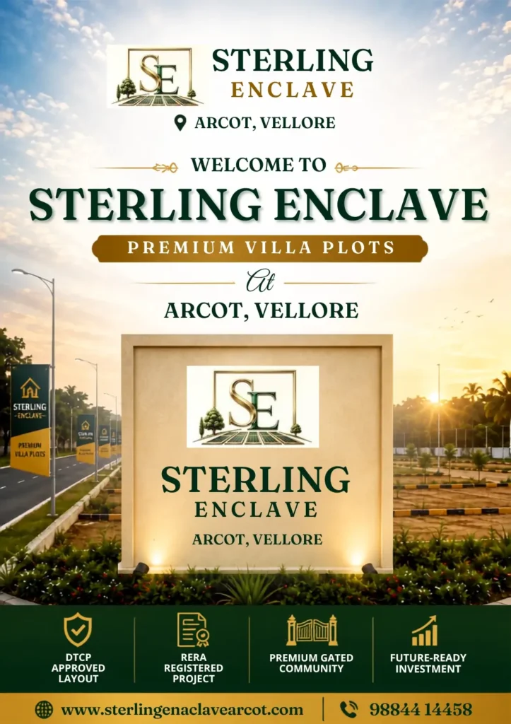 Sterling Enclave Arcot Vellore premium villa plots in a DTCP approved and RERA registered gated community